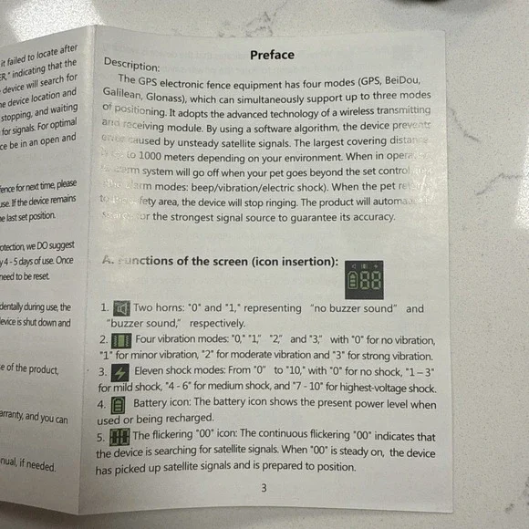 NEW WIEZ GPS Wireless Dog Collar With Fence Pet Containment 1000M Range 3 Modes - Picture 6 of 15